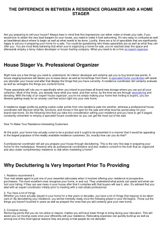 the difference in between a residence organizer