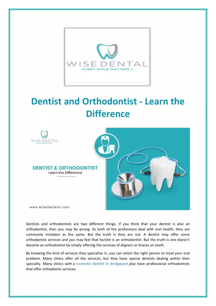 dentist and orthodontist learn the difference