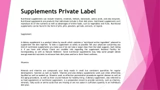 supplements private label