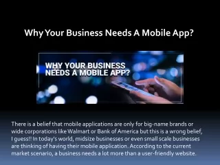 Why Your Business Needs A Mobile App?