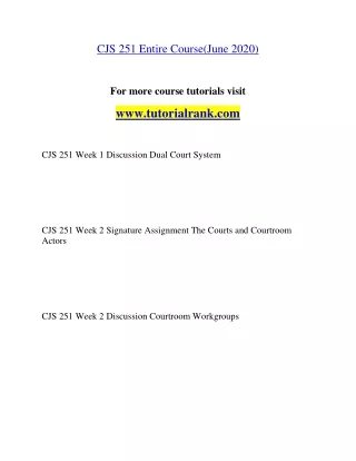 CJS 251 Education for Service--tutorialrank.com