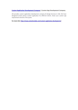custom application development company custom