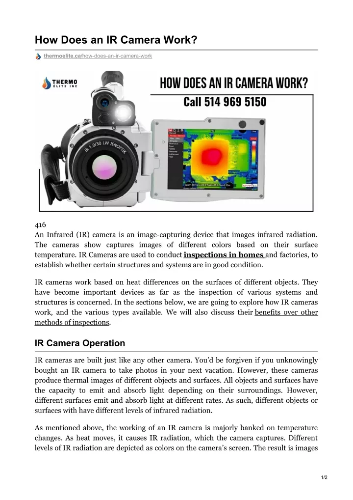 how does an ir camera work