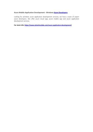 azure mobile application development windows