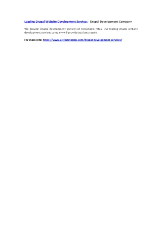leading drupal website development services