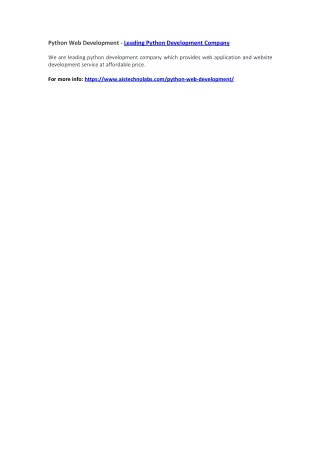 python web development leading python development