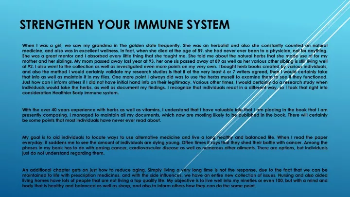 strengthen your immune system