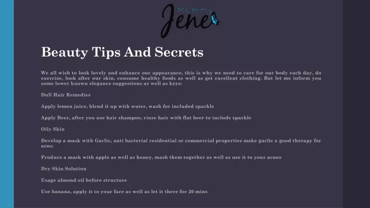 beauty tips and secrets
