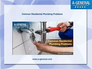 The Common Problems Of Residential Plumbing