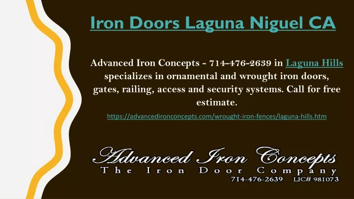 iron doors laguna niguel ca