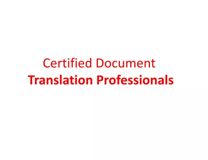 certified document translation professionals