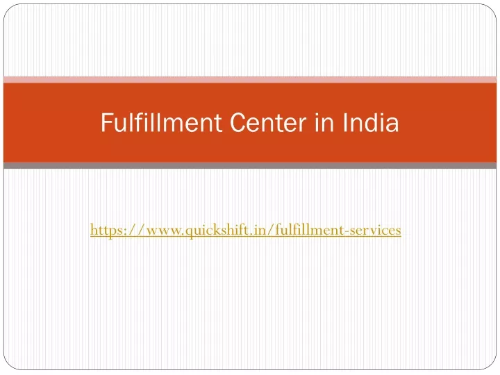 fulfillment center in india