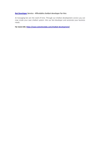 bot developer service affordable chatbot