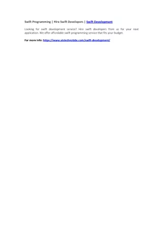 swift programming hire swift developers swift