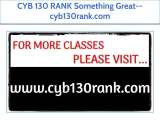 CYB 130 RANK Something Great--cyb130rank.com