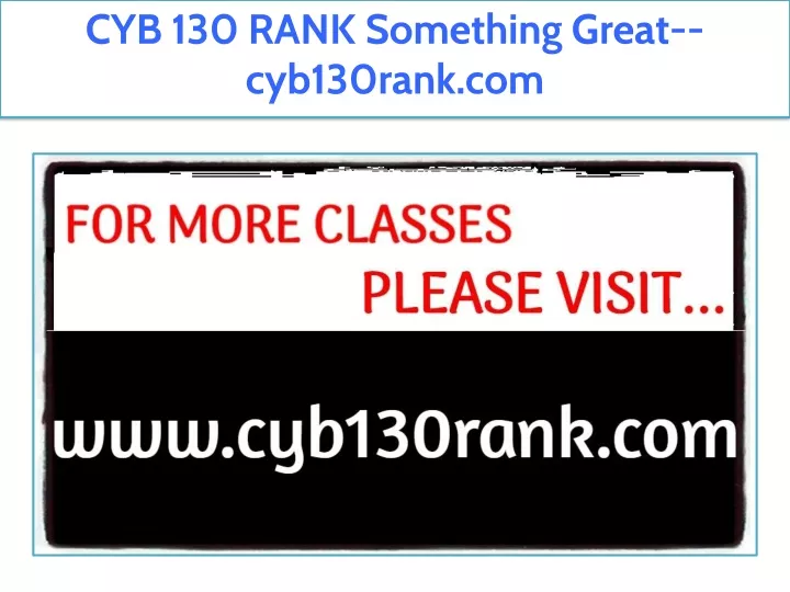 cyb 130 rank something great cyb130rank com