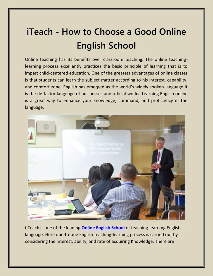 iteach how to choose a good online english school