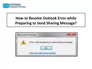 Outlook Error while Preparing to Send Sharing Message | Steps to Resolve
