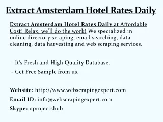 extract amsterdam hotel rates daily