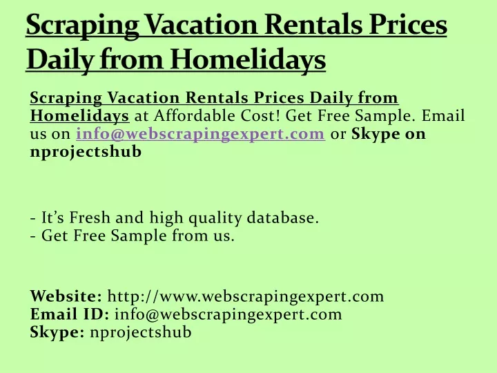 scraping vacation rentals prices daily from homelidays