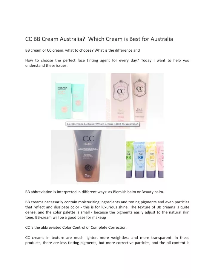 cc bb cream australia which cream is best