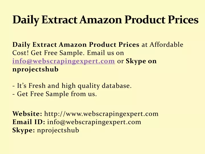 daily extract amazon product prices