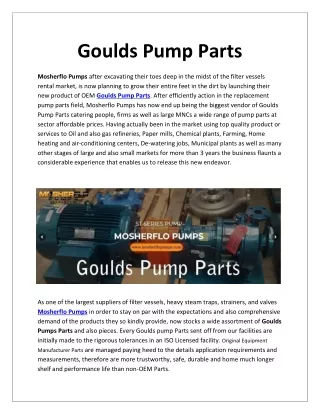 Goulds Pump Parts