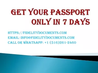 Get your Passport only in 7 days