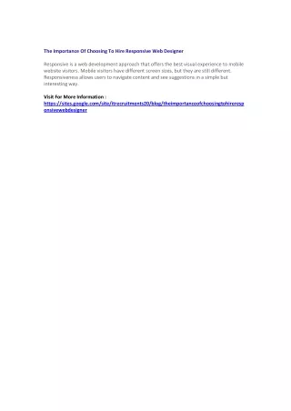 the importance of choosing to hire responsive