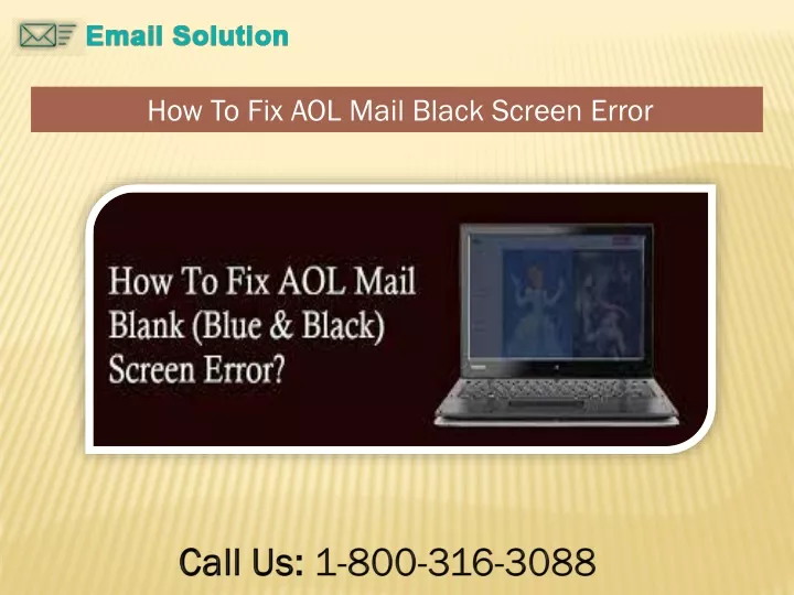 how to fix aol mail black screen error