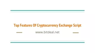 top features of cryptocurrency exchange script