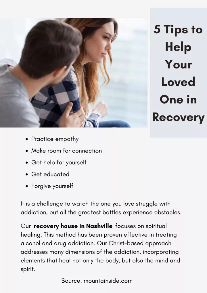 5 tips to help your loved one in recovery