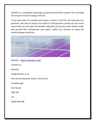 Solar Buy Back UK |-( Solarfair.co.uk )