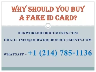 Why should you buy a Fake ID card?