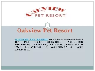 oakview pet resort