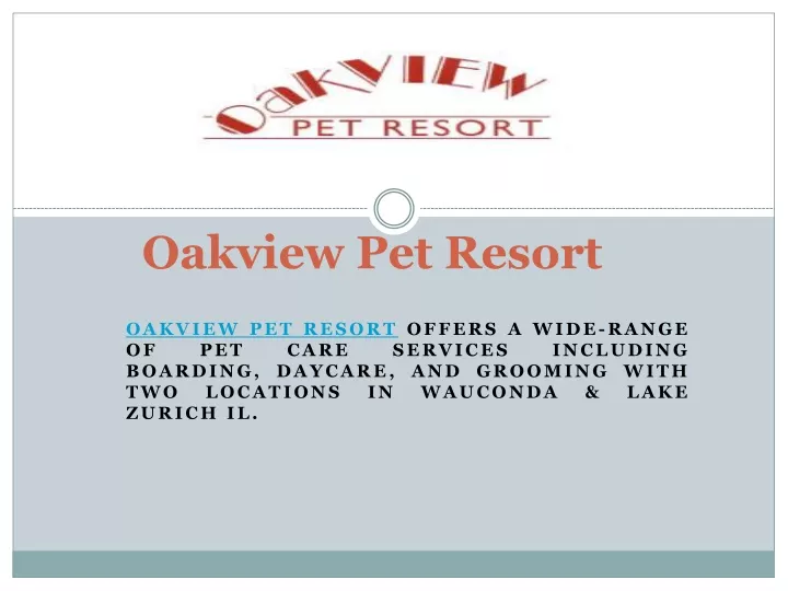 oakview pet resort