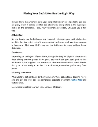 placing your cat s litter box the right way