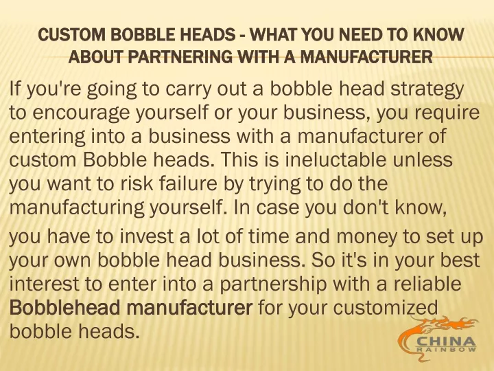 custom bobble heads what you need to know about partnering with a manufacturer