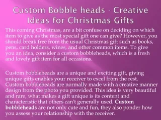 Custom Bobble heads - Creative Ideas for Christmas Gifts