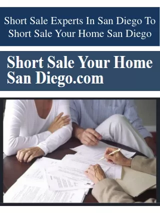 Short Sale Experts In San Diego To Short Sale Your Home San Diego