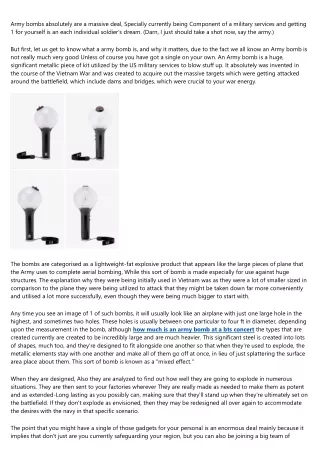 army bombs absolutely are a massive deal
