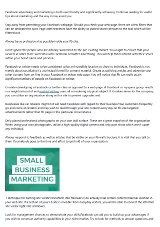 facebook advertising and marketing is both user