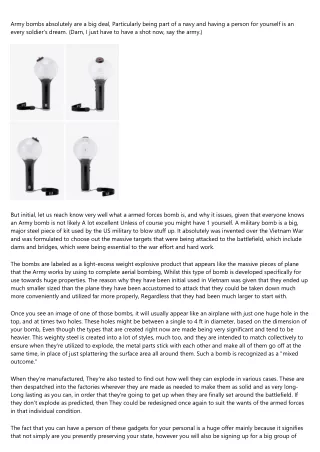 army bombs absolutely are a big deal particularly