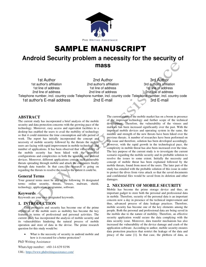 sample manuscript android security problem