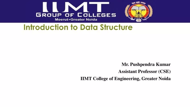 introduction to data structure mr pushpendra