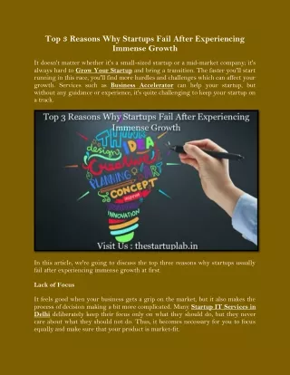 top 3 reasons why startups fail after