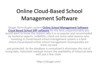 online cloud based school management software