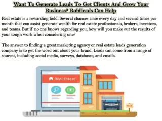 want to generate leads to get clients and grow