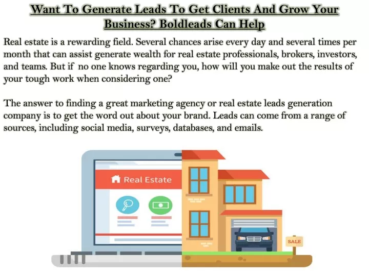 want to generate leads to get clients and grow