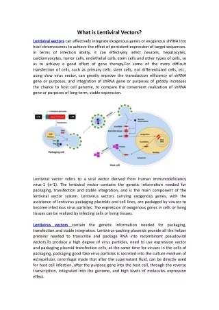 what is lentiviral vectors